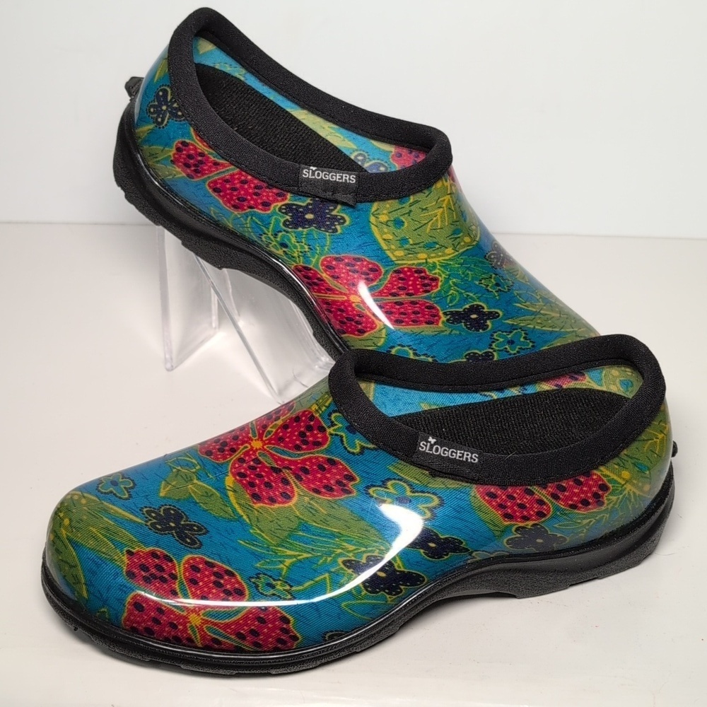 SLOGGERS midsummer blue floral waterproof Garden shoes women's size 7 - Picture 7 of 15
